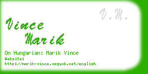 vince marik business card